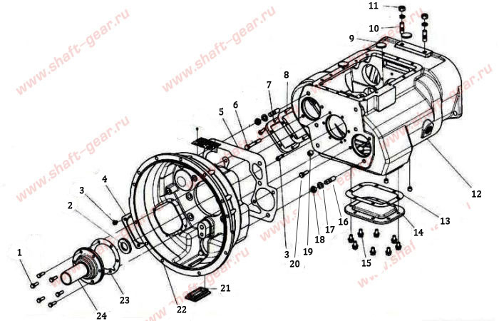 Картер сцепления и коробки передач 12JSD180TA